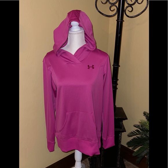 Under Armour Hooded Sweatshirt - Magenta - Sz Lrg - Picture 2 of 6